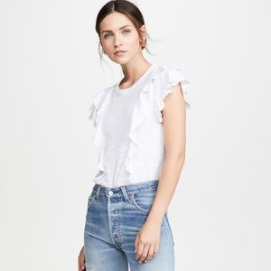 Veronica Beard Bea Ruffled Short Sleeve Tee